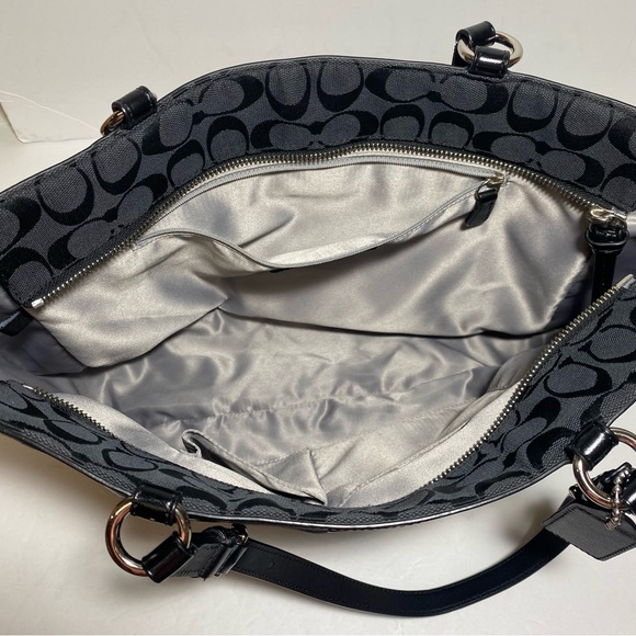 Coach Signature Gallery East West Black  Tote Handbag Purpose - Picture 8 of 16